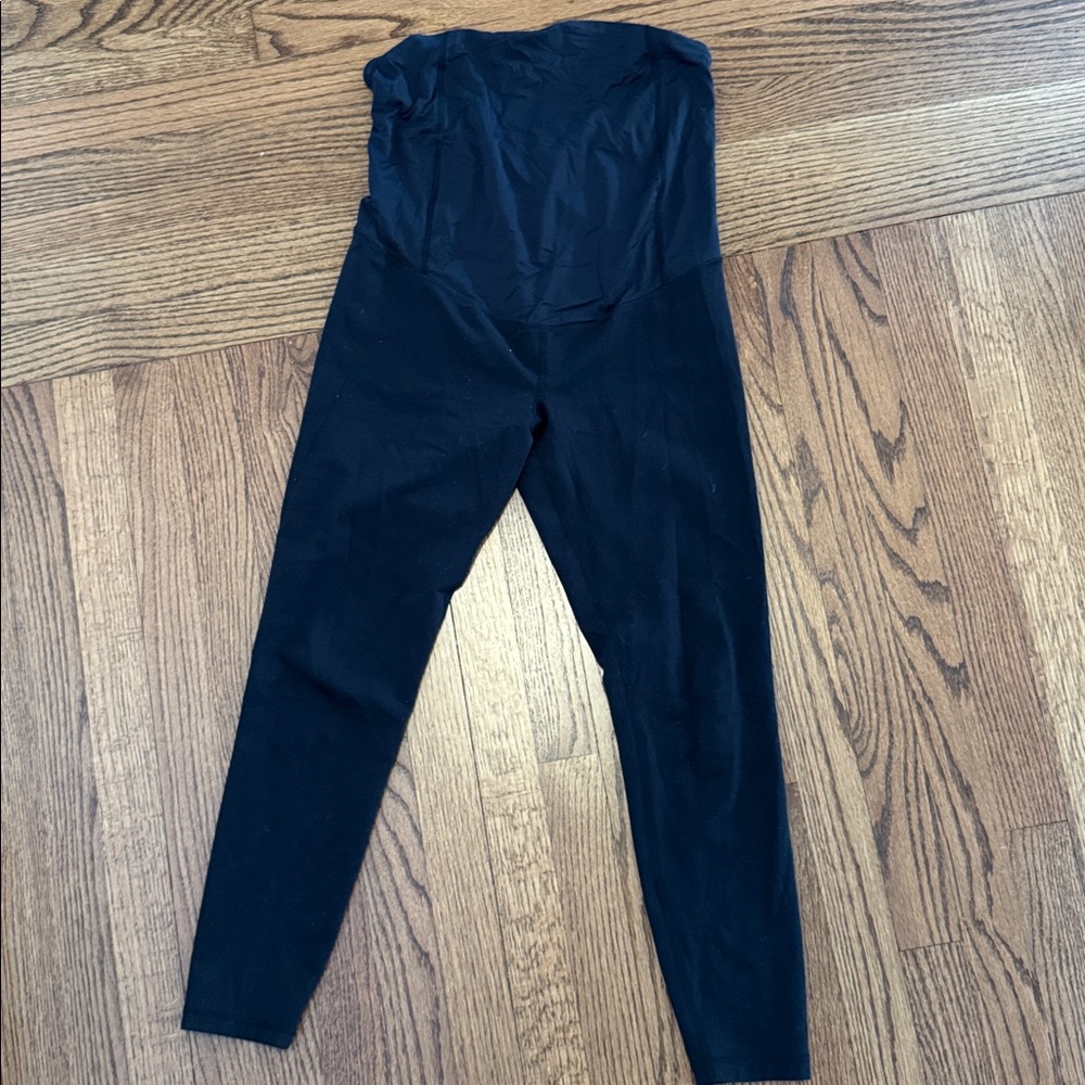 Black Cross Back Maternity Leggings - M